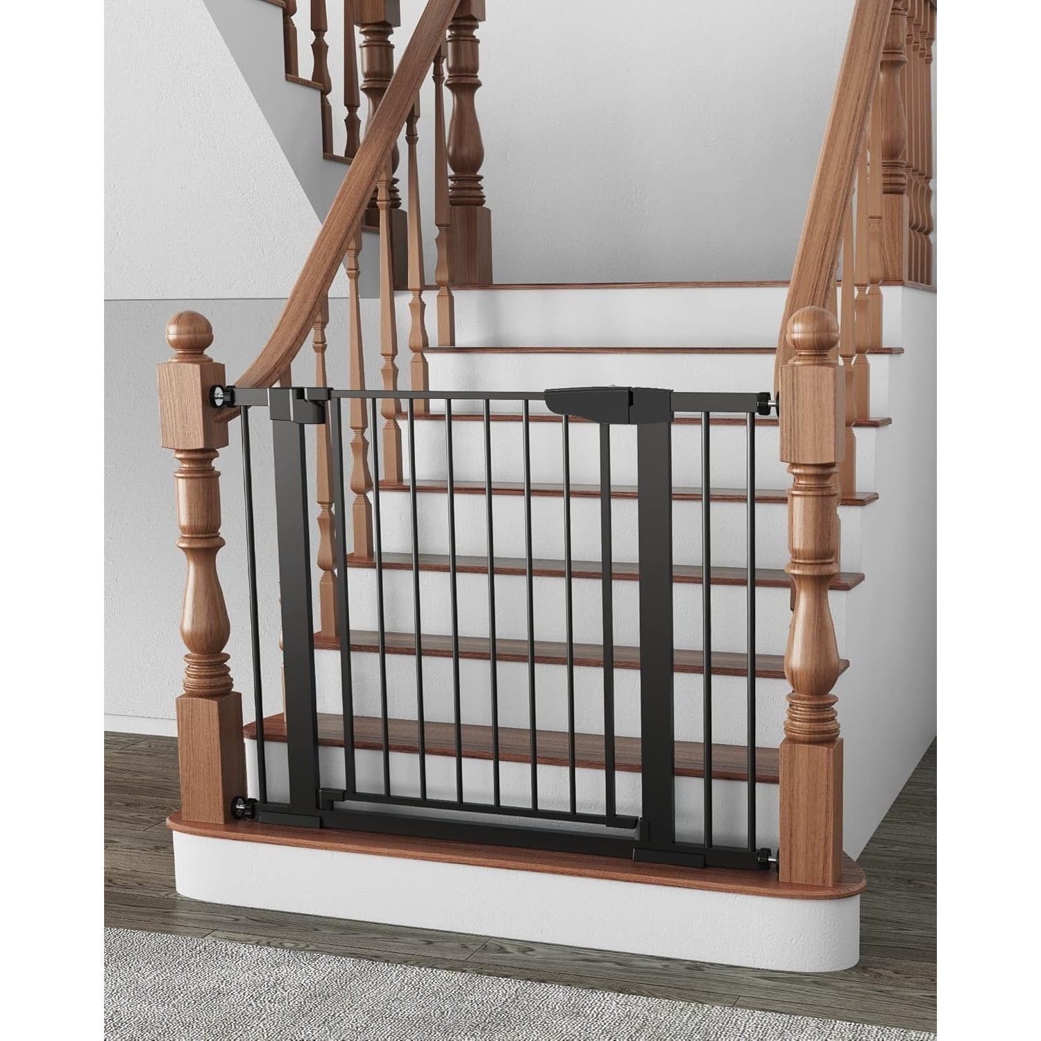 29.7-40.6"  Gate for Stairs,  Essential Safety Gate, Mom's Choice Awards Winner-Dog Gate for Doorways, Pressure Mounted Auto-Close Pet Gates for Dogs Indoor, Durable Child Gate, Black