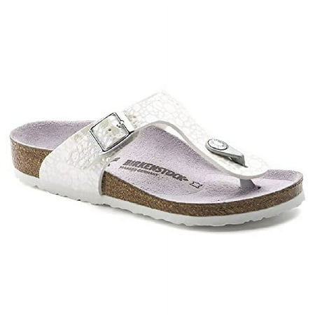 

Birkenstock Unisex Gizeh MF Metallic Stones White 32 EU Regular