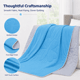 thumbnail image 5 of PYROEPLEEA 90" x 90" Cooling Blanket Queen Size for Hot Sleepers, Lightweight Breathable Soft Blanket for Night Sweats, Bed Sofa Travel, Clover Blue, 5 of 9