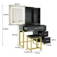 thumbnail image 2 of Dressing Table & Vanity Desk with LED Mirror and Lights, Built-In Charging Station, Storage Drawers, Shelves & Stool, 2 of 7