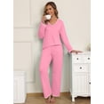 thumbnail image 5 of MINTREUS Pajamas Women's Long Sleeve Pj Set Soft 2 Piece Loungewear Sleepwear with Pockets, 5 of 5