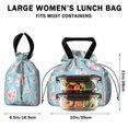 thumbnail image 5 of Pioneer Flower Floral Print Pattern Drawstring Lunch Bag Women - Drawstring Lunch Bag Insulated for Work Office - Stain-Resistant Large Lunchbags for Women with Multi-Pockets, 5 of 6