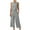 Gray, variant on Scyoekwg Summer Outfits for Women 2 Piece Loose Sleeveless Round Neck Tops Wide Leg Pants Casual Sweatsuits Sets Trendy Tracksuit Solid Color Matching Sets (Blue,XXL)