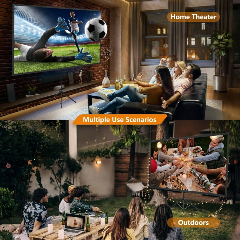 Excelimage 100 Inch Projector Screen with Stand, Indoor/Outdoor