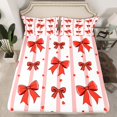thumbnail image 2 of Erosebridal Ensemble de Draps Nœud de Princesse Format Simple, Draps Ruban Rouge Simple, Déco Rayures Dessin Animé, 2 of 7