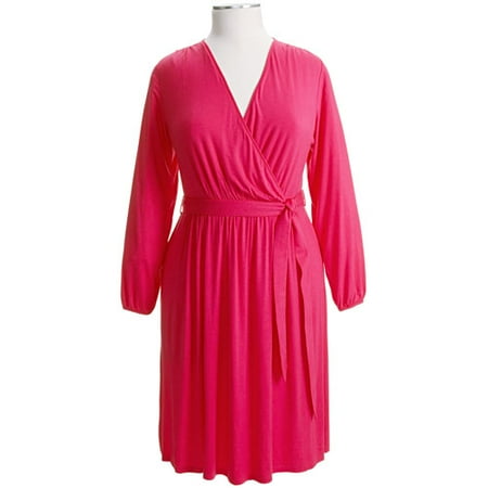Women's Plus Belted Jersey Dress