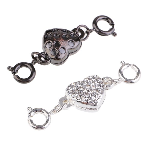 2 Sets Rhinestone Corazón Latón Langosta Magnética Broches De Joyería Diy Hallazgo Sunnimix Cierres magnéticos