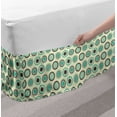 thumbnail image 2 of Retro Bed Skirt, Polka Dotted Pattern in Pastel Colors Old Fashioned Tile Ring Shapes, Elastic Bedskirt Dust Ruffle Wrap Around for Bedding Decor, 4 Sizes, Dark Taupe Mint Green, by Ambesonne, 2 of 2