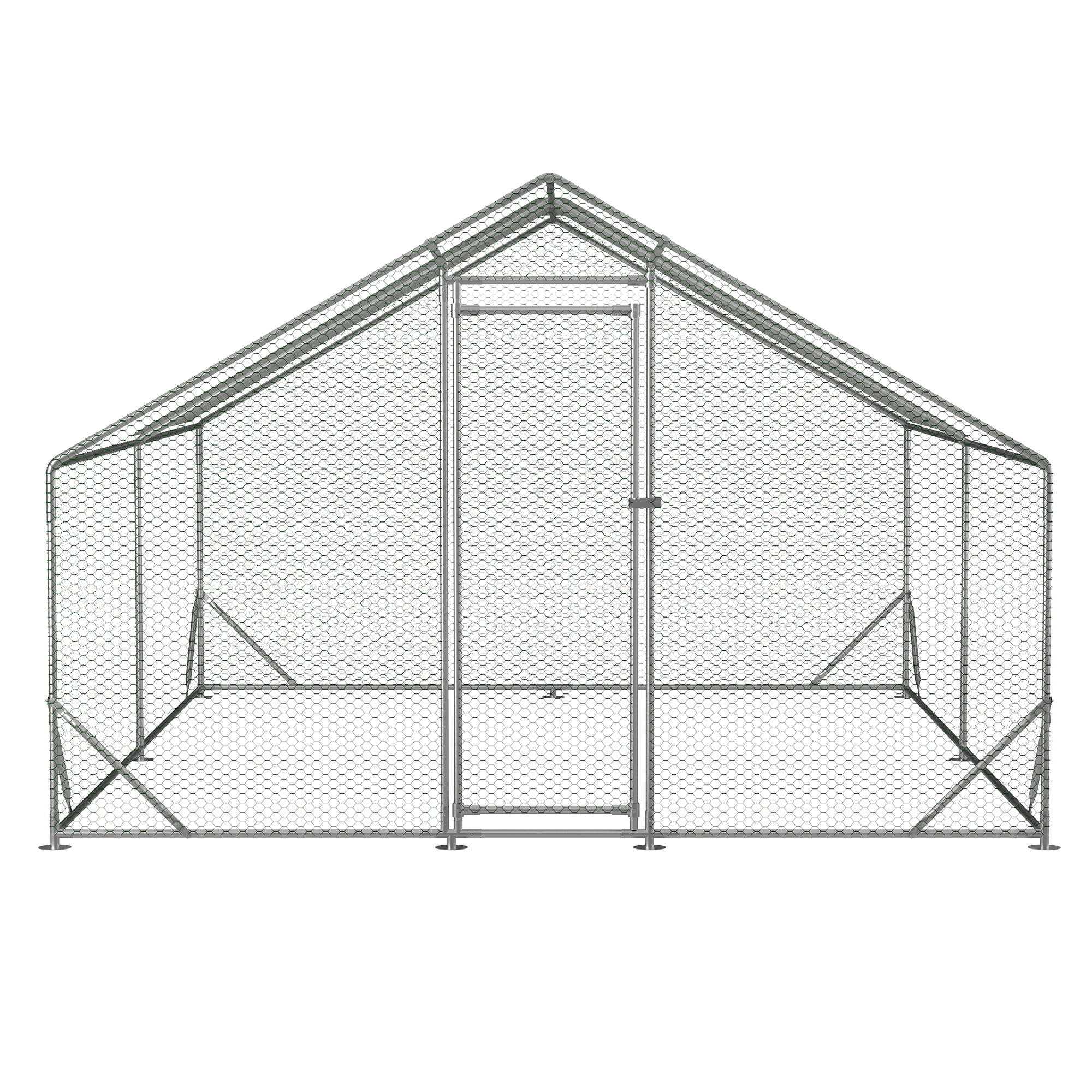 Pefilos 13' W Outdoor Large Chicken Coop, Walk-in Galvanized Mesh Chicken Run, Chicken Pen with Waterproof and Anti-UV Cover, Silver Pefilos 13' W Outdoor Large Chicken Coop, Walk-in Galvanized Mesh Chicken Run, Chicken Pen with Waterproof and Anti-UV Cover, Silver