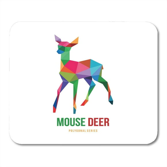 POGLIP White Christmas Low Poly Symbol Mouse Deer Polygonal Abstract Antler Mousepad Mouse Pad Mouse Mat 9x10 inch
