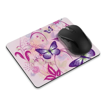 WIRESTER 8.66x7.08 in Rectangle Mouse Pad with Non-Slip Rubber Base for Computers  Laptop  Office & Home - Purple Butterfly Pink Vines price history on PriceWatchPro