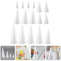 KALLORY White Foam Cones 20 Pieces Craft Supplies for Christmas Party Decorations and Holiday Crafts