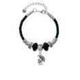 thumbnail image 2 of Delight Jewelry Silvertone Small Trojan - Mascot Daughter Celtic Knot Leather Bead Bracelet, 7"+2" Extender, 2 of 4