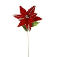 thumbnail image 2 of Large Artificial Christmas Flower with Stems & Leaves, Christmas Holiday Floral Arrangement, Decorative Flower for Christmas Tree Wreath Vase, Festive Xmas Flower Decor, 2 of 6