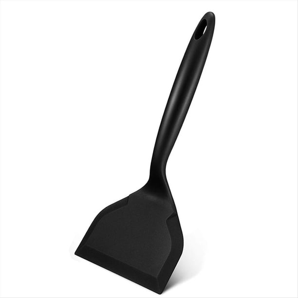 Espátula de Silicona para Tortitas, Pala para Tortilla, Espátula para Huevos, Pescado, Tortitas, Raspador de Cocina, Negro