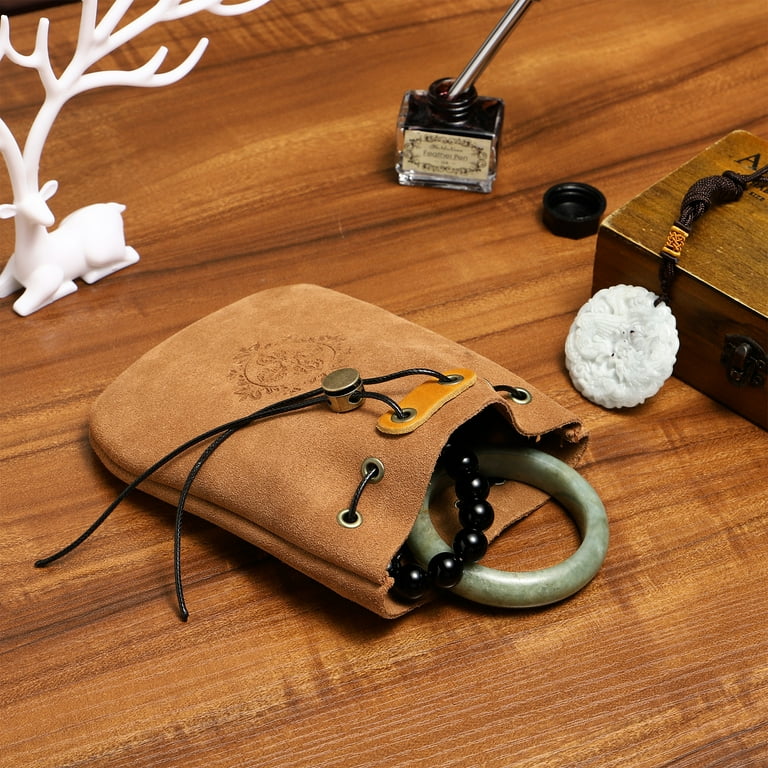 Pouch Drawstring Jewelry Leather Bag Coin Bags Gift Purse Small