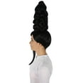 thumbnail image 4 of HPO | Adult Women's American Rapper Queen 90s Black Curly Updo Wig | Breathable Capless Cap, 4 of 9