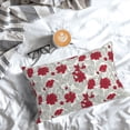 thumbnail image 3 of Cauagu Leaves And Anemone Flowers In Red Grey Print Pillow Covers with Envelope Closure,1PC Pillow Cases Decorative Pillow Case for Bed & Couch, Pillows Not Included-16"x24", 3 of 6