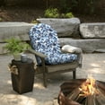 thumbnail image 3 of ARDEN Outdoor Plush Modern Tufted Rocking Chair Cushion, Set of 2, 20 x 18, Water Repellent, Fade Resistant, Cushions for Adirondack and Rocking Chairs 20 x 18, Blue Garden Floral, 3 of 8