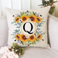 thumbnail image 5 of Monogram Letter Q Summer Sunflower Throw Pillow Covers 18x18 Inch, Floral Bee Pillows Covers Decorative Family Last Name Initial Throw Pillowcase Decor for Couch Sofa, 5 of 6