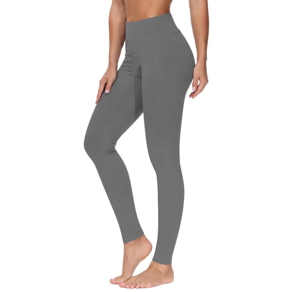 aohooy Bootcut Yoga Pants With Pockets for Women High Waisted Butt Lifting Solid Gym Leggings Workout Tummy Control Stretchy Running Pant Gray,XXL