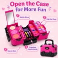 thumbnail image 3 of JoyStone 62Pcs Kids Washable Makeup Kit Make Up Set, Pretend Vanity Set with Cosmetic Case Birthday Toys for Girls 3-12 Year Old Kids, Black, 3 of 8