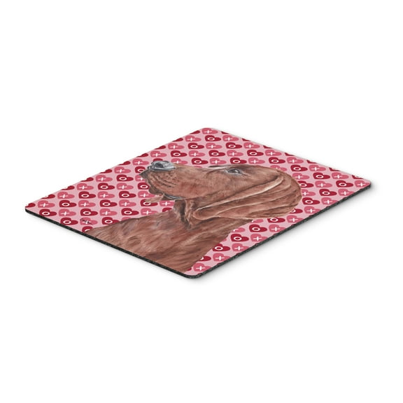"Redbone Coonhound Hearts and Love Mouse Pad Hot Pad or Trivet"