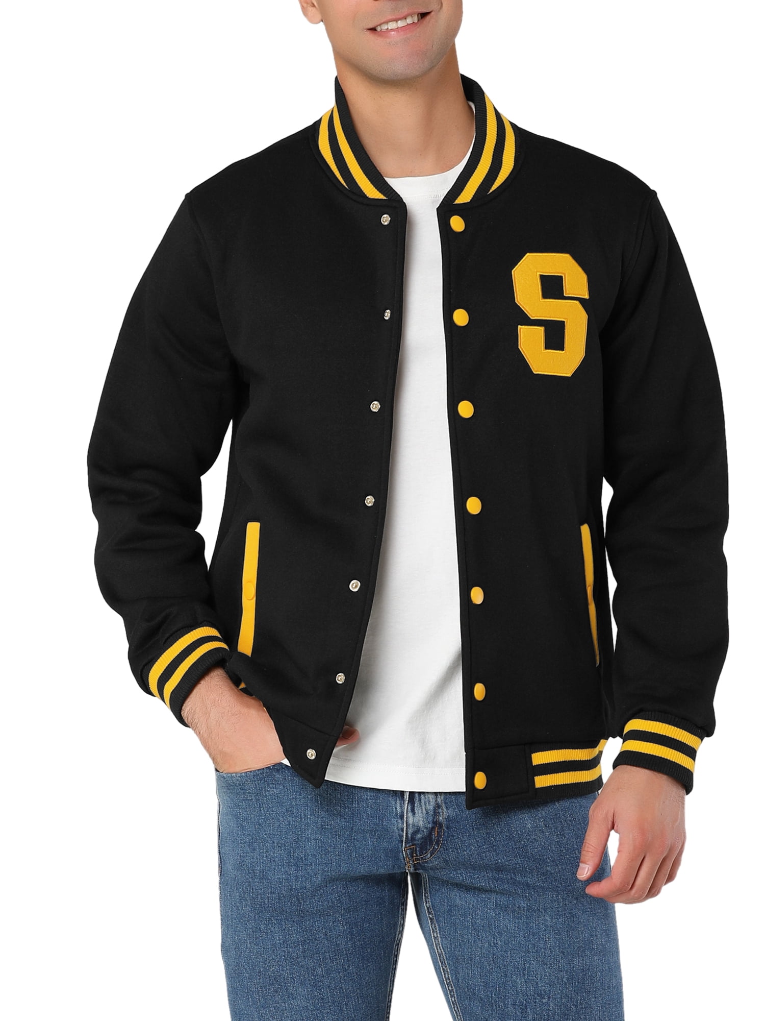 Lars Amadeus Men S Button Banded Collar Color Block Varsity Baseball Jacket Walmart Com Lars Amadeus Men S Button Banded Collar Color Block Varsity Baseball Jacket Walmart Com