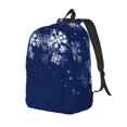 thumbnail image 1 of Vsdgher Christmas Blue Print Canvas Backpack Travel Rucksack Unisex Knapsack 15.7/17.7Inch Laptop Backpack for Work,College-Small, 1 of 5