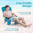 thumbnail image 2 of UMINEUX Low Beach Chairs for Adults, Folding Portable Lightweight Chair with Cup Holder, Light Blue, 2 of 9