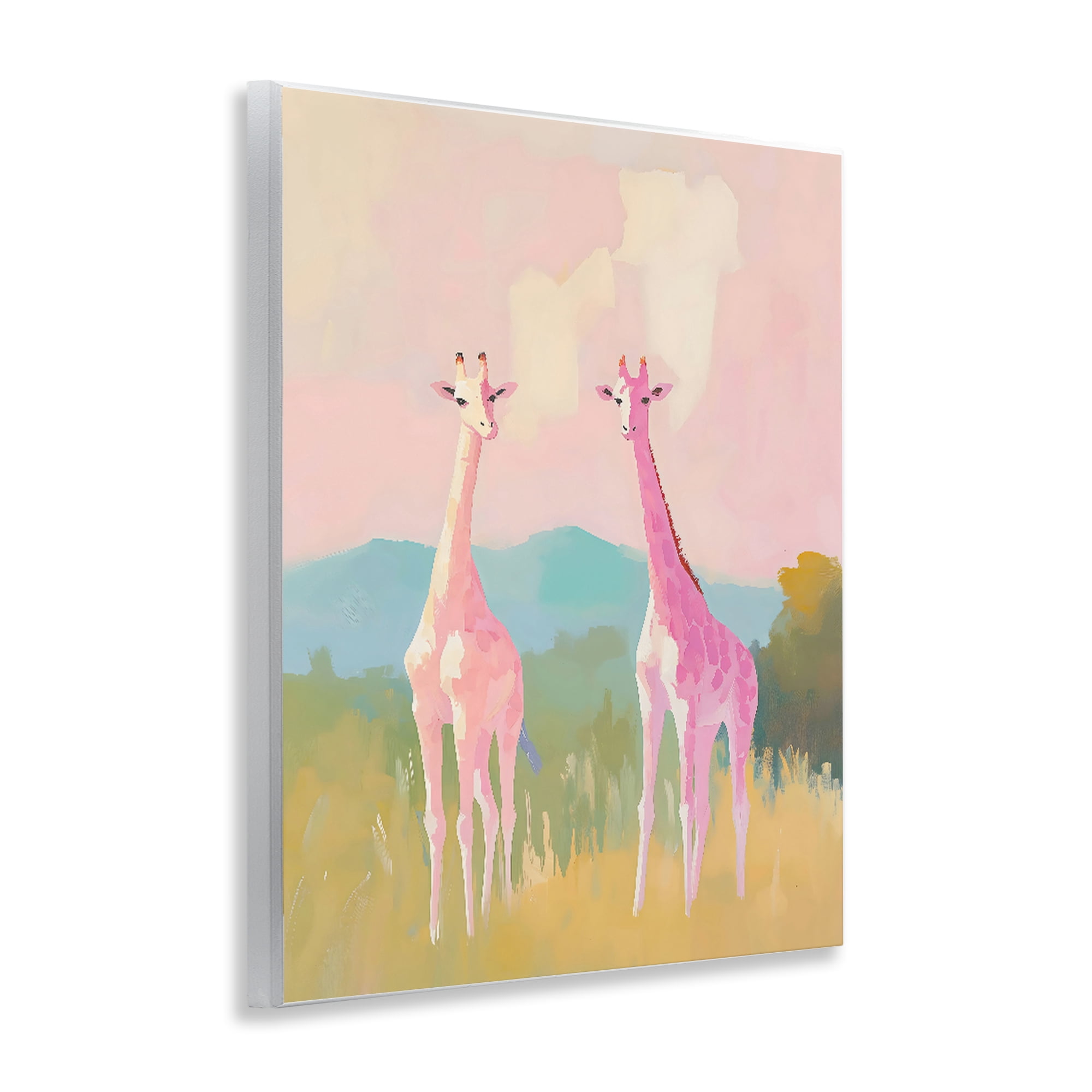 Stupell Industries Pink Giraffes on Savanna Wall Plaque Art, design by The Prints Vibe