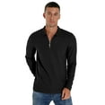 thumbnail image 5 of GIRUNS Men's Polo Shirts Waffle Knit Long Sleeve Quarter Zipper Polo T Shirt Casual Tee, 5 of 6