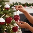 thumbnail image 5 of Fwttom Sequin Christmas Ball Ornaments Set of 16 Shatterproof Hanging Merry Christmas Tree Decorations for Holiday Gifts Xmas Decor, Red, 5 of 7