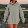 thumbnail image 2 of HAPIMO Women's Oversize Hoodies Casual Long Sleeve Pullover Tops Fall Classic Comfy Hoodie Solid Kangaroo Pocket Hooded Sweatshirts Gray S, 2 of 5