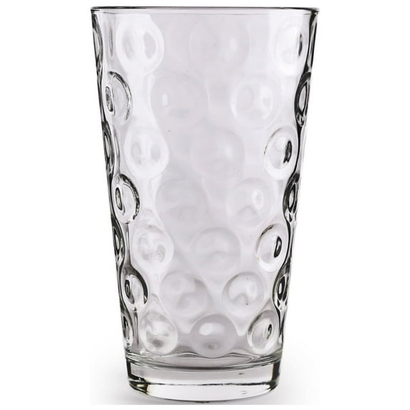 Circleware Circles Juice Drinking Glasses, 4 piece Set, Heavy Base Tumbler Beverage Ice Tea Cups, Home & Kitchen Entertainment Glassware for Water, Milk, Beer, Whiskey Bar Decor, 7 oz,