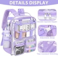 thumbnail image 4 of KOITHOT Clear Backpack Heavy Duty, Waterproof PVC Transparent Backpacks for Adults, Purple Book Bag for School Travel, 4 of 7