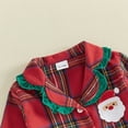 thumbnail image 6 of Cjfdfy Toddler Baby Girl Boy Christmas Fall Pajamas Santa Applique Long Sleeve Lapel Plaid Ruffle Trim Shirt And Pants Set Little Baby Cute My First Christmas Holiday Sleepwear 1-6Y, 6 of 9