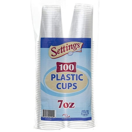 Plastic Trophy Cups - (2 Pack) Settings Plastic Disposable Cups, 7 oz, 100 Count