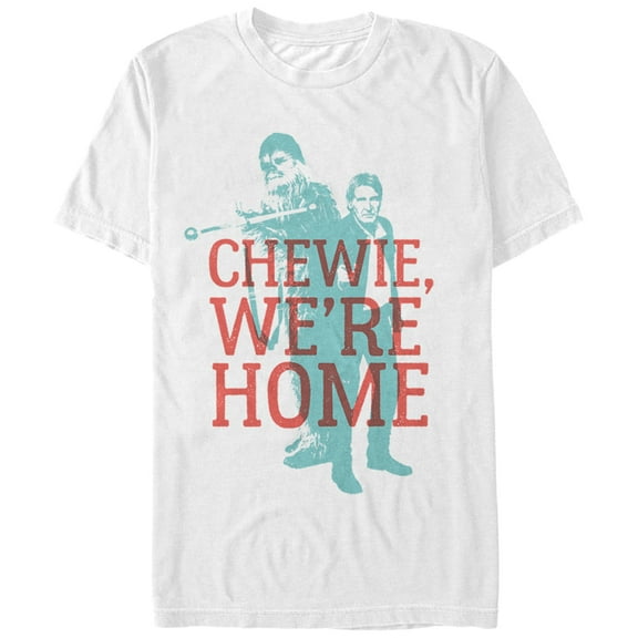 Men's Star Wars The Force Awakens Han Solo Chewie We're Home Graphic Tee White Medium