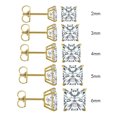 thumbnail image 3 of 14K Gold Stud Earrings Princess Butterfly Cubic Zirconia CZ, 3 of 3