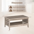 thumbnail image 5 of 2-Tier Farmhouse Coffee Table with Open Shelf, Rectangular Center Table for Living Room, Oak, 5 of 9
