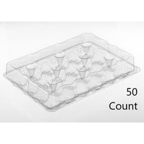Polar Pak 02334 24 Compartment Clear Plastic Hinged Cupcake Container, 3.5" Height | 50/Case