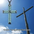 thumbnail image 3 of Cross Necklace for Men 925 Sterling Silver Black Cross Turquoise Pendant Christian Jewelry Religious Gifts for Men, 3 of 4