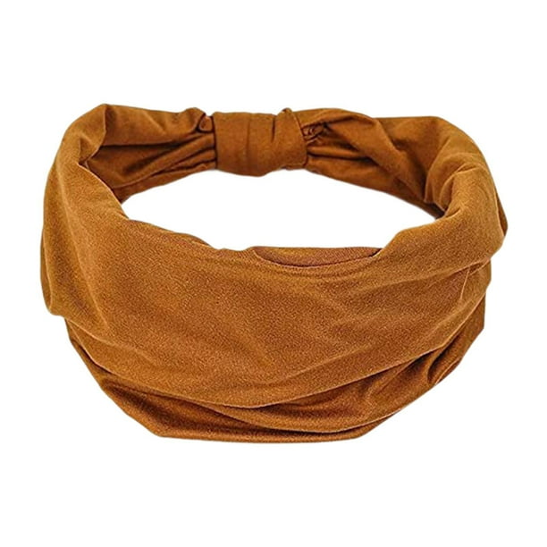 Diadema ancha, transpirable, antideslizante, que absorbe la humedad, suave, banda para la cabeza para el sudor. Marrón