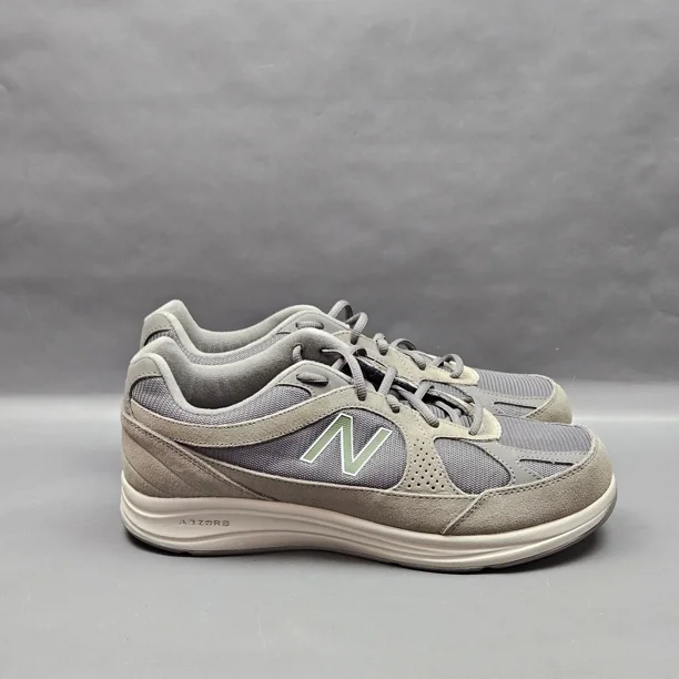 New Balance 877 Mens Walking Shoes Size 10.5 EEEE Gray Green Suede Sneakers