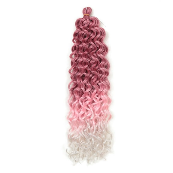 ERDOUY Deep wavy Crochet Hair Long Curly Crochet Hair for Women 24inch Ocean wave braiding hair Deep Twist Crochet Braids Synthetic Braiding Hair Extensions，Pink