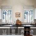 thumbnail image 2 of Vintage Blue Plant Leaves Tier Kitchen Curtains for Bathroom Living Rod Pocket Window Drapes 28"x36" 2 Panels Window Treatment Tiers, 2 of 4
