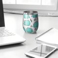thumbnail image 3 of 12oz Stemless Wine Tumblers Cute Green Hedgehog Vacuum Insulated Stainless Steel Travel Tumbler Cups Mug with Lid and Straw for Champaign,Cocktail,Beer with Cleaning Brush, 3 of 5