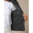 thumbnail image 5 of Women's Lightweight Hooded Vest Button Down Sleeveless Puffer Vest XL Black, 5 of 6