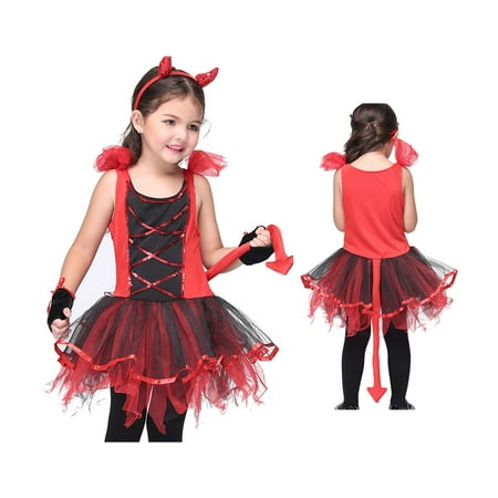 Girl's Adorable Devil Halloween Costume 2 Piece